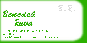 benedek ruva business card